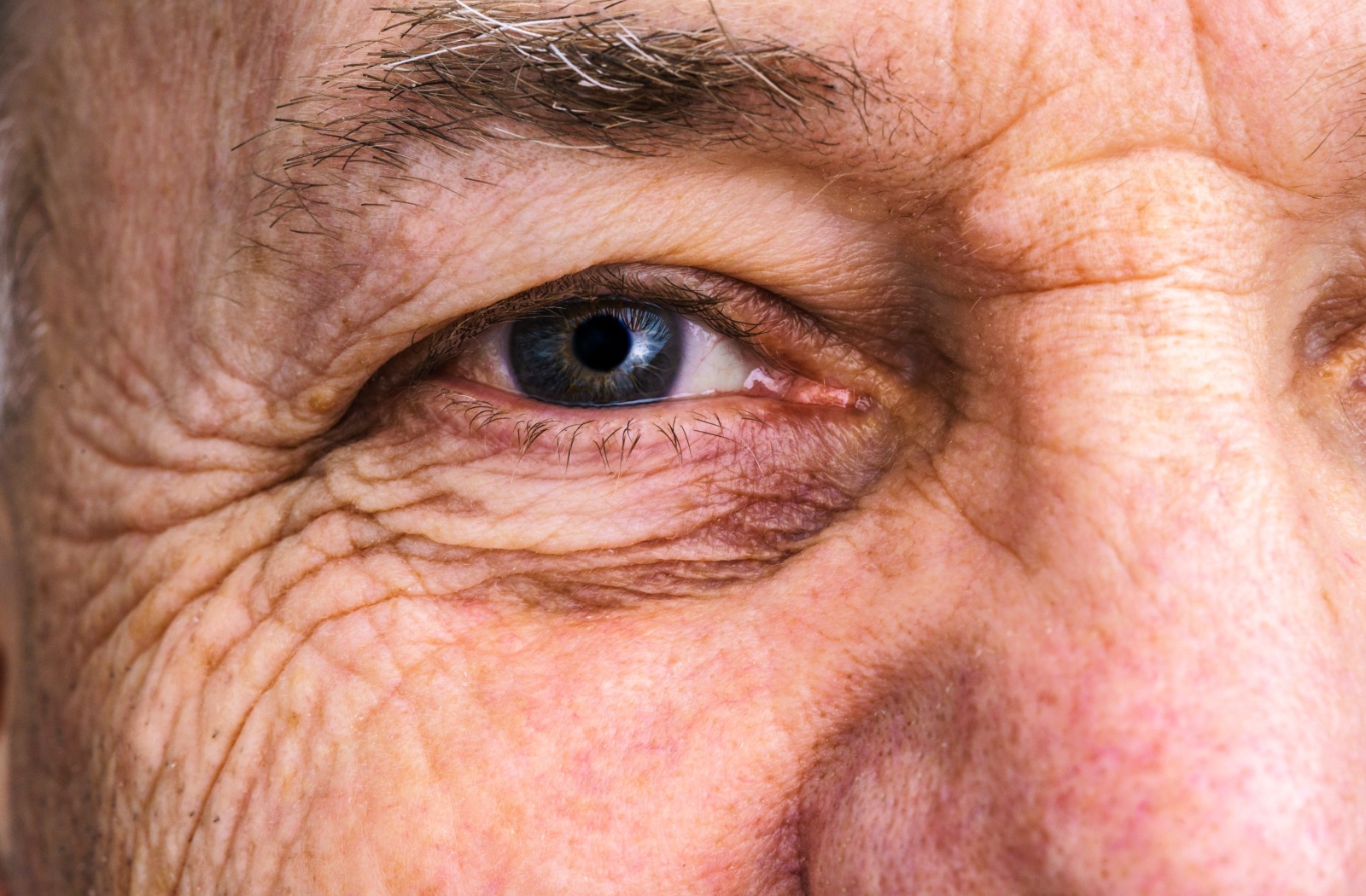 Close up of an older persons eye